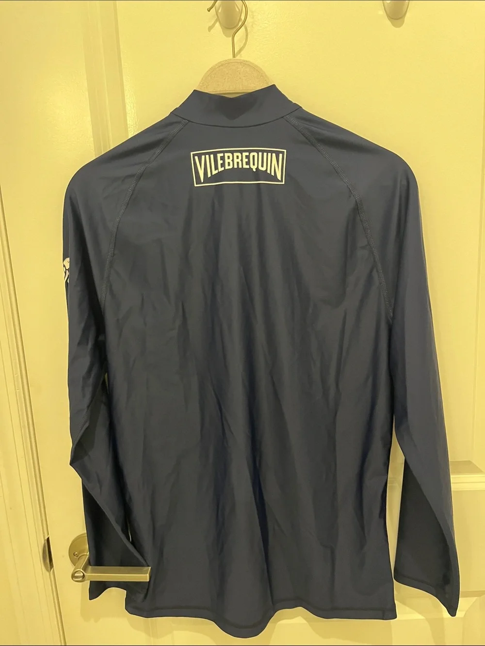 Vilebrequin Navy Zip-Front Rash Guard with Multicolor Turtle Print Swim Trunks